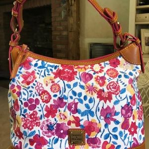 Dooney Coated Cotton Floral Mirabel Hobo